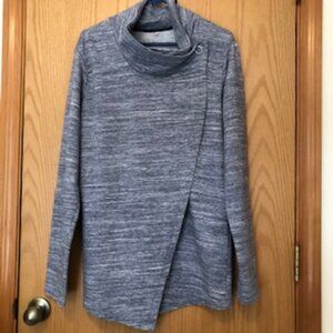 Danskin Vintage Gray Wrap Cowl Warmup Jacket Top XXL 2X 22W